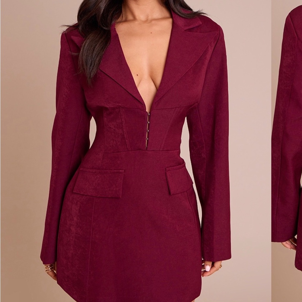 PrettyLittleThing Burgundy Maxi Dress